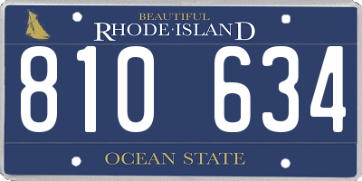 RI license plate 810634