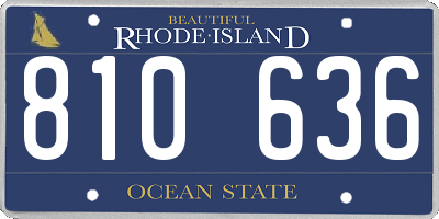 RI license plate 810636