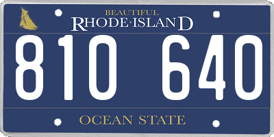 RI license plate 810640