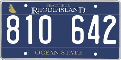 RI license plate 810642