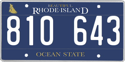 RI license plate 810643