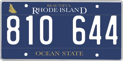 RI license plate 810644