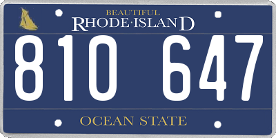 RI license plate 810647