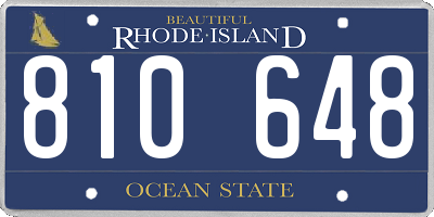 RI license plate 810648
