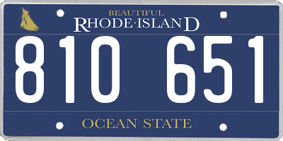 RI license plate 810651