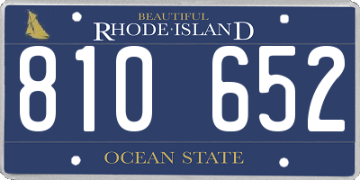 RI license plate 810652