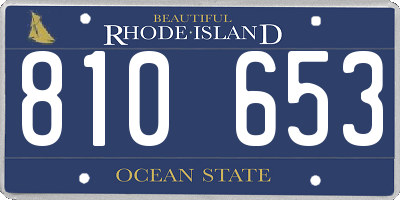 RI license plate 810653