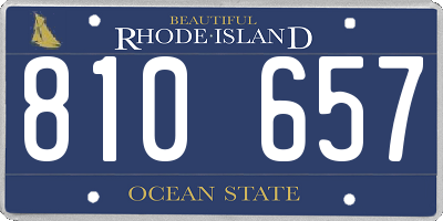 RI license plate 810657