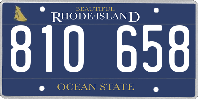 RI license plate 810658