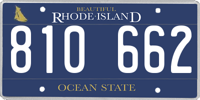 RI license plate 810662