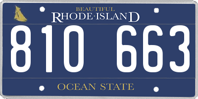RI license plate 810663