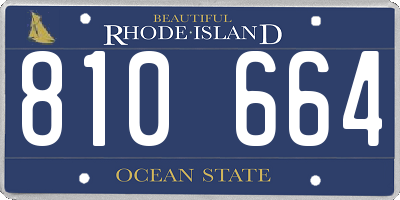 RI license plate 810664