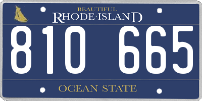 RI license plate 810665