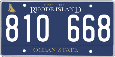RI license plate 810668