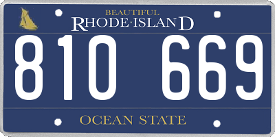 RI license plate 810669