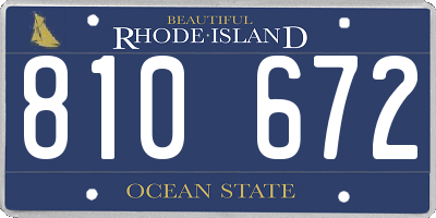 RI license plate 810672