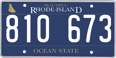 RI license plate 810673
