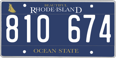 RI license plate 810674