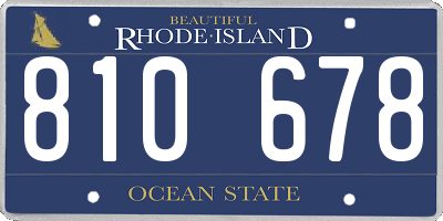 RI license plate 810678