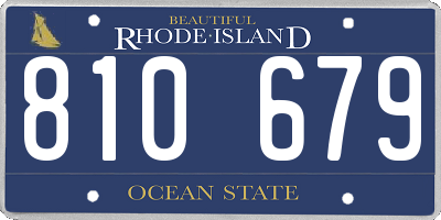 RI license plate 810679