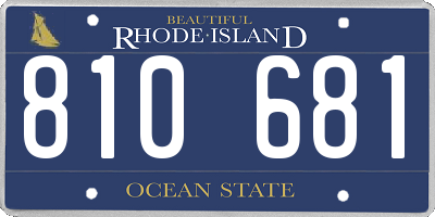 RI license plate 810681
