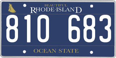RI license plate 810683