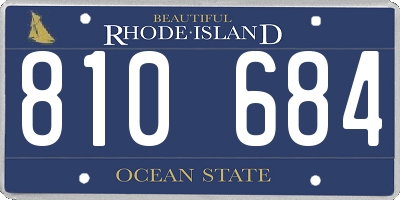 RI license plate 810684