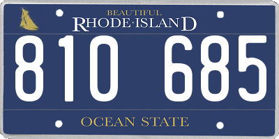 RI license plate 810685