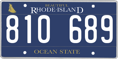 RI license plate 810689