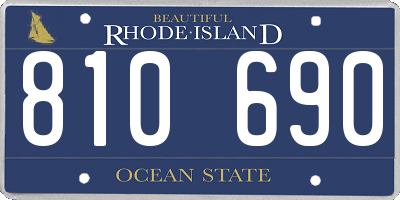 RI license plate 810690