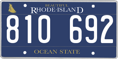 RI license plate 810692