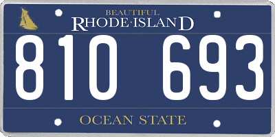 RI license plate 810693