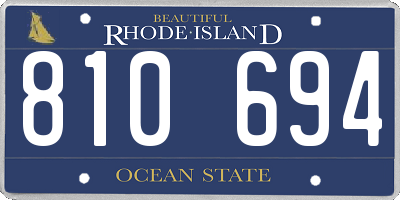 RI license plate 810694
