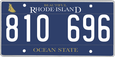 RI license plate 810696