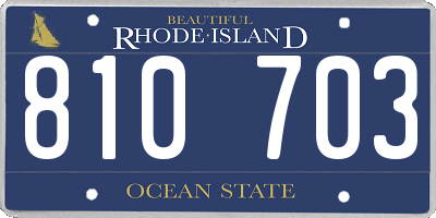 RI license plate 810703