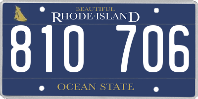 RI license plate 810706
