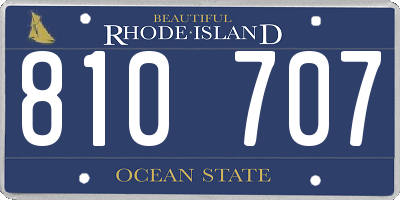 RI license plate 810707