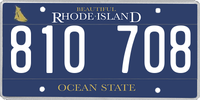 RI license plate 810708