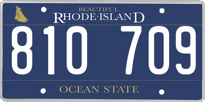 RI license plate 810709