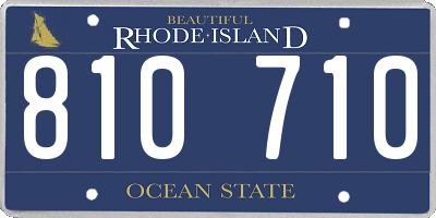 RI license plate 810710