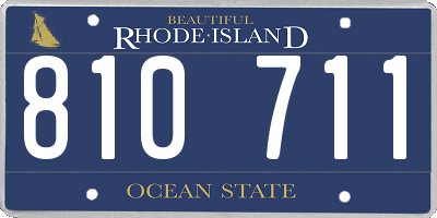 RI license plate 810711