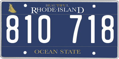 RI license plate 810718
