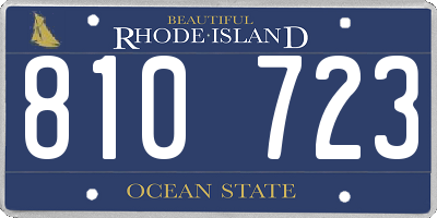 RI license plate 810723