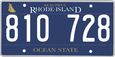 RI license plate 810728