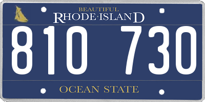 RI license plate 810730