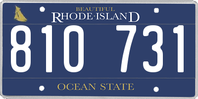 RI license plate 810731