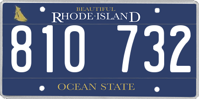 RI license plate 810732