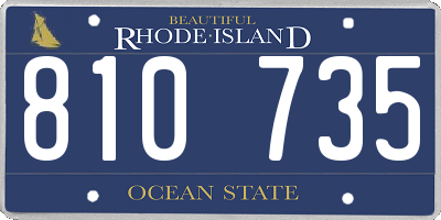 RI license plate 810735