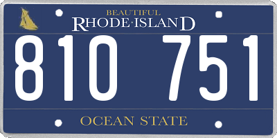 RI license plate 810751