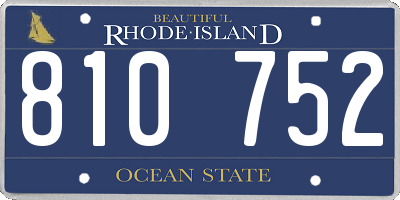 RI license plate 810752